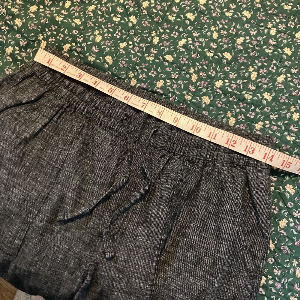 Silver Charlotte Joggers Womens S Heathered Black Gray Linen Blend Cargo Pull On - Picture 9 of 12